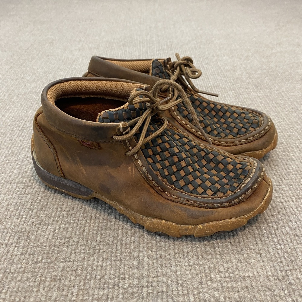 Twisted X Boots Kids Size 12 M Brown Leather Chukka Ankle Woven Y2M0046